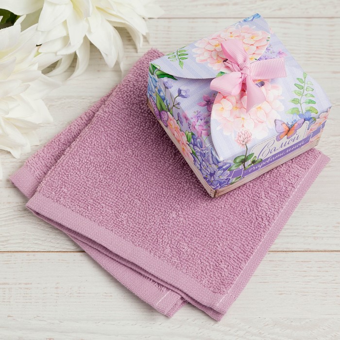 Салфетка махровая Collorista "Самой очаровательной", МИКС, 30х30 см, 100% хлопок