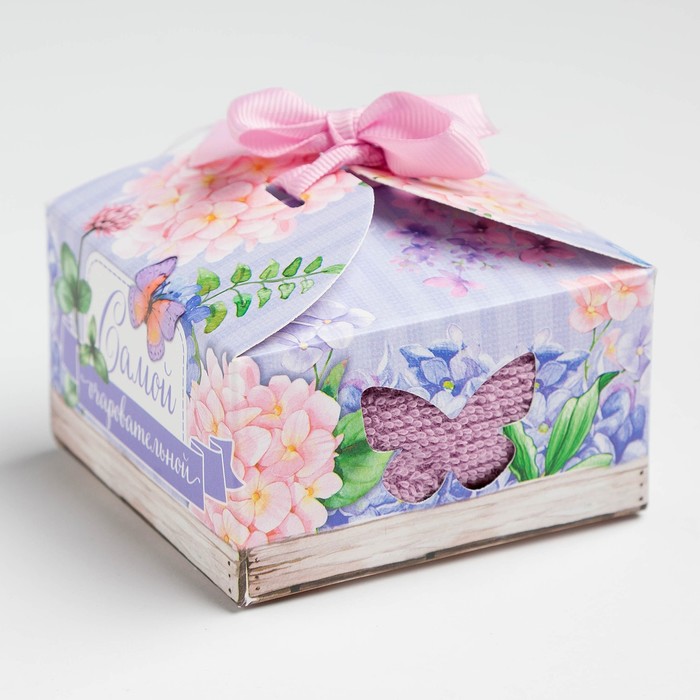 Салфетка махровая Collorista "Самой очаровательной", МИКС, 30х30 см, 100% хлопок