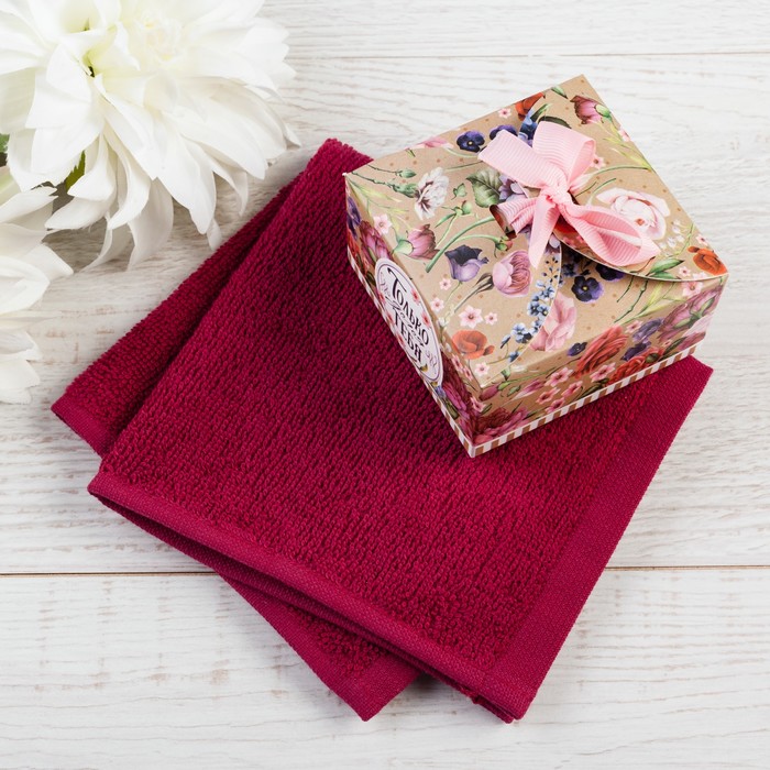 Салфетка махровая Collorista "Только для тебя", МИКС, 30х30 см, 100% хлопок