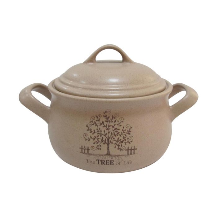 Горшочек с ручками и с крышкой "Дерево жизни", 1 л