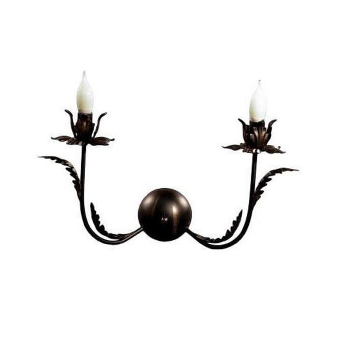 Бра классика "Ирис" 2 лампы Е14 60 Вт черный 37х42х12 см