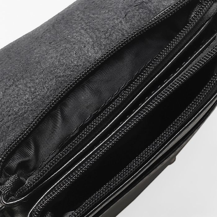 Планшет мужской, 3 отдела, 2 наружных кармана, ручка, длинный ремень, цвет чёрный