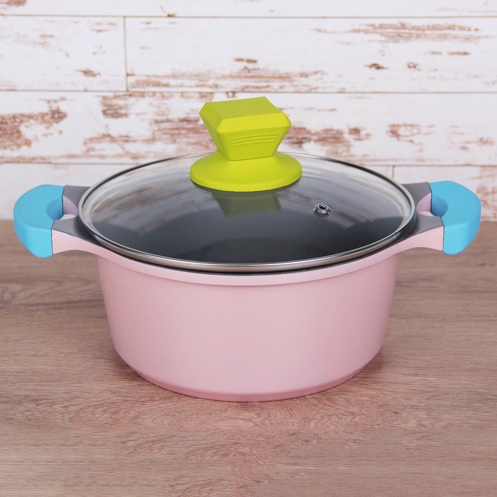 Кастрюля литая с керамическим покрытием d=20 см "Мультиколор", 1,8 л