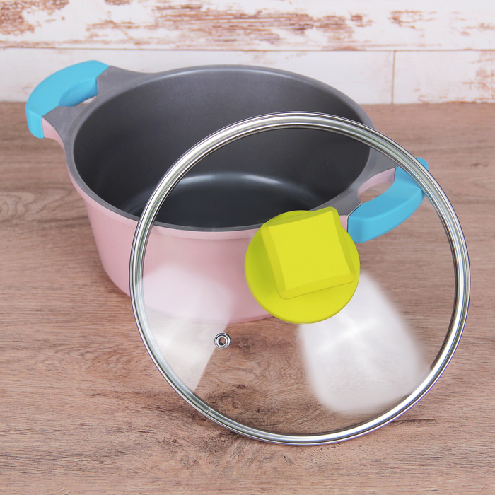 Кастрюля литая с керамическим покрытием d=20 см "Мультиколор", 1,8 л