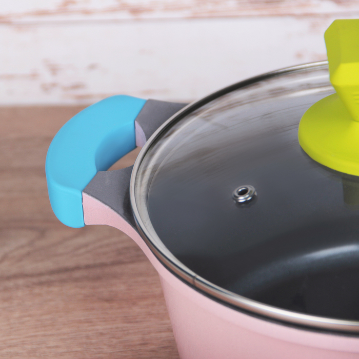 Кастрюля литая с керамическим покрытием d=20 см "Мультиколор", 1,8 л