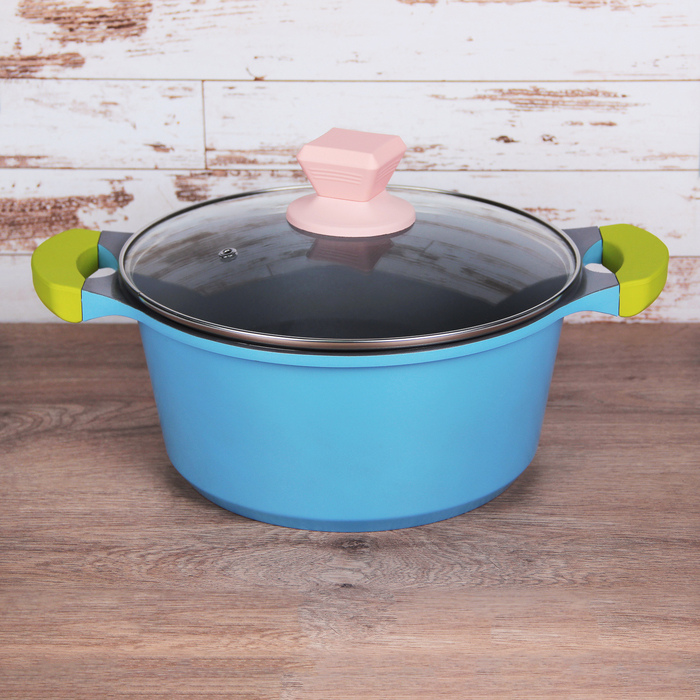 Кастрюля литая с керамическим покрытием d=24 см "Мультиколор", 3,1 л