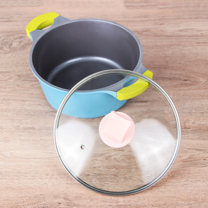 Кастрюля литая с керамическим покрытием d=24 см "Мультиколор", 3,1 л