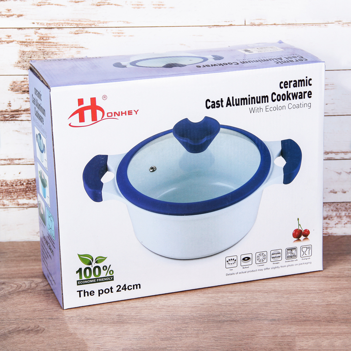 Кастрюля литая с керамическим покрытием d=24 см "Мультиколор", 3,1 л