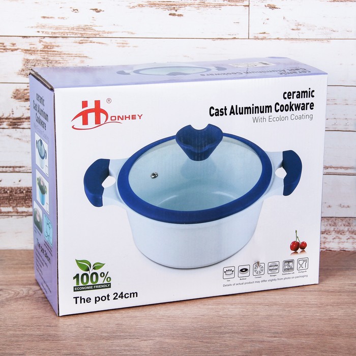 Кастрюля литая с керамическим покрытием d=24 см "Модерн", 3,1 л