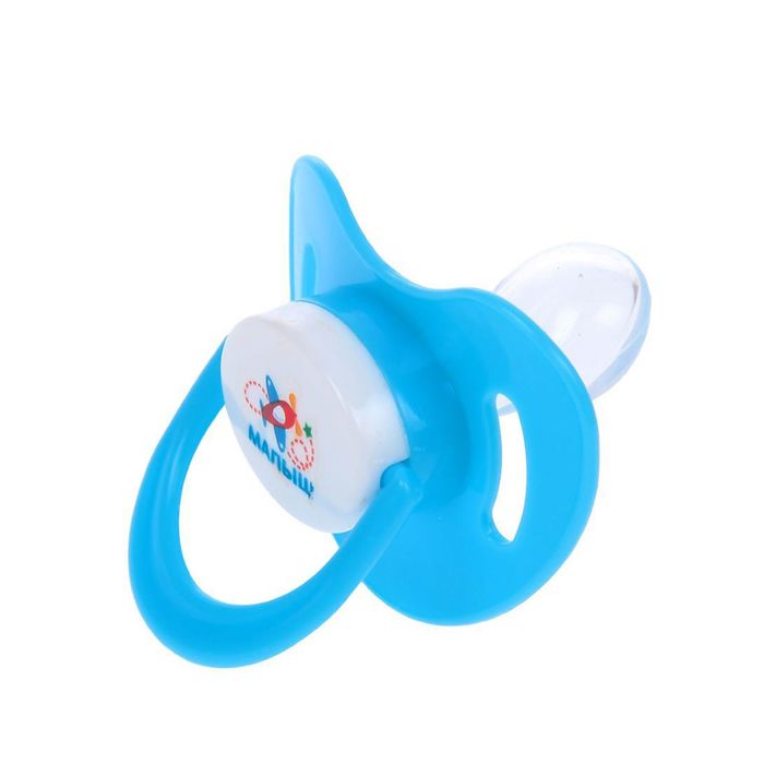 Пустышка силиконовая ортодонтическая «Малыш», от 0 до 6 мес., цвет голубой
