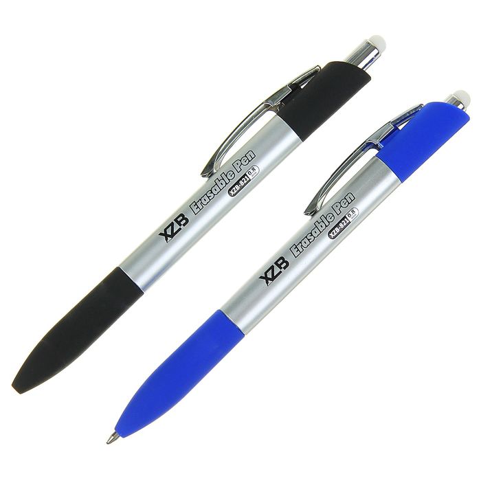 Ручка шариковая со стираемыми чернилами 0,8 мм, автоматическая, стержень синий, корпус серебристый МИКС
