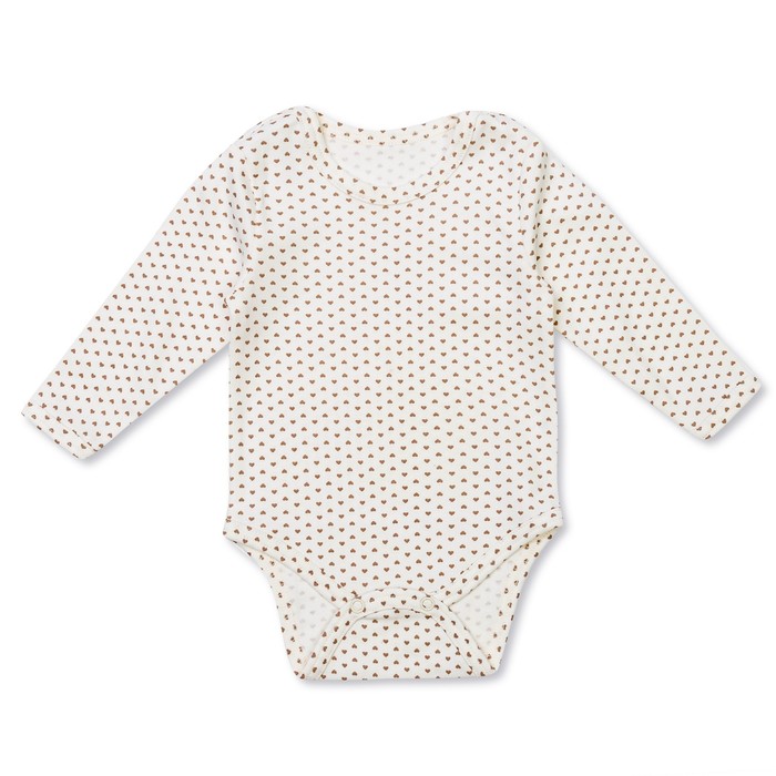 Полукомбинезон для девочки "Полоски и сердечки", рост 68 см (44), цвет коричневый/сливки  ЮЗД751067н