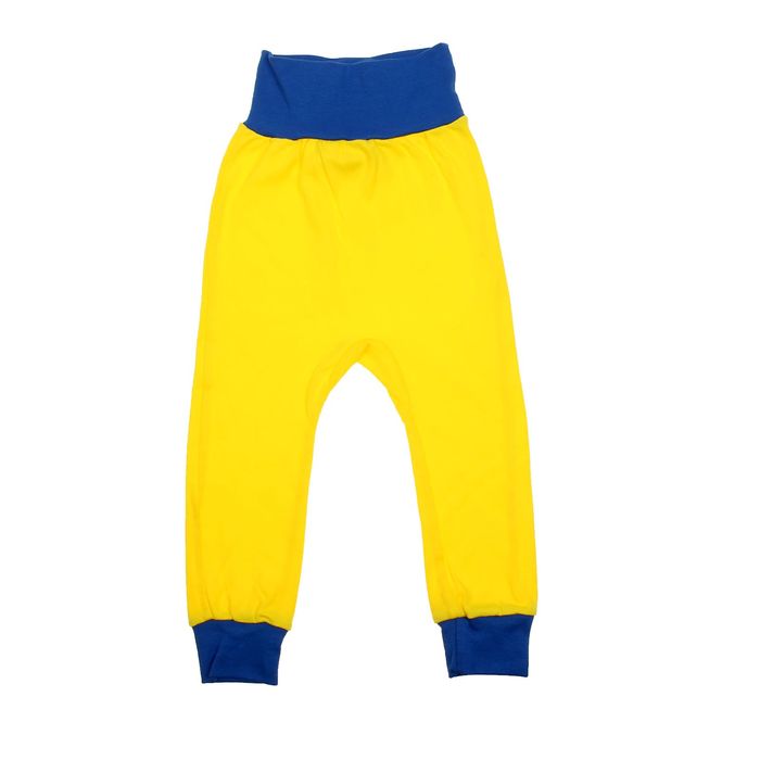 Штанишки детские "Волшебная радуга", рост 68 см (44), цвет жёлтый/васильковый ЯПК061024_М