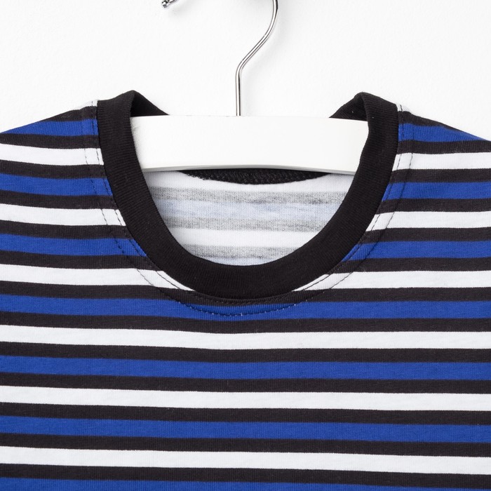 Пижама для мальчика "Серия", рост 110 см (56), цвет васильковый/чёрный УНЖ013800н