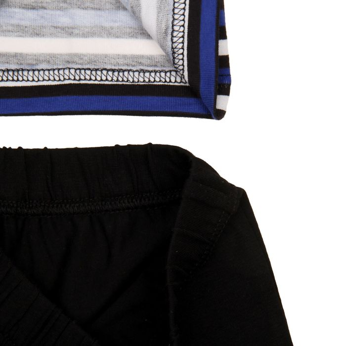 Пижама для мальчика "Серия", рост 110 см (56), цвет васильковый/чёрный УНЖ013800н