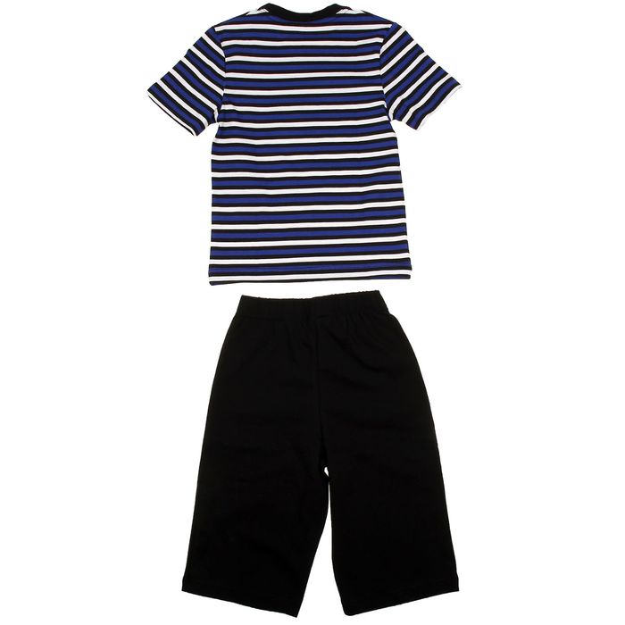 Пижама для мальчика "Серия", рост 116 см (60), цвет васильковый/чёрный УНЖ013800н