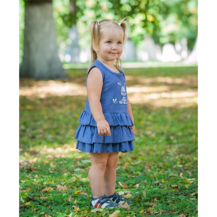 Сарафан для девочки "Ушастые истории", рост 92 см (54), цвет джинс