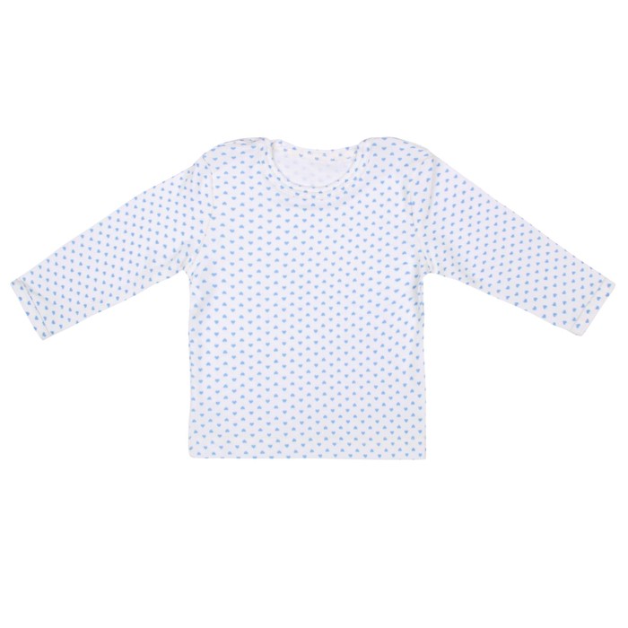 Джемпер для девочки "Полоски и сердечки", рост 68 см (44), цвет голубой/сливки