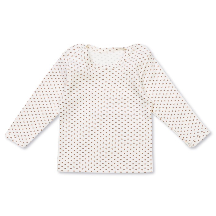 Джемпер для девочки "Полоски и сердечки", рост 68 см (44), цвет коричневый/сливки