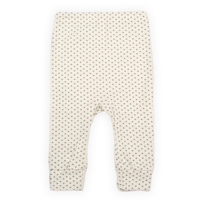 Штанишки детские "Полоски и сердечки", рост 68 см (44), цвет сливки/серый