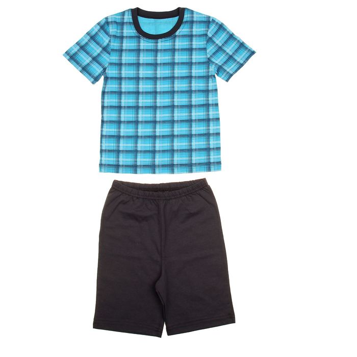 Пижама для мальчика "Серия", рост 116 см (60), цвет бирюзовый/антрацит УНЖ006001н