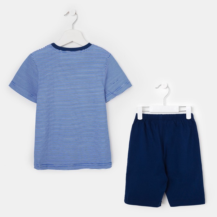 Пижама для мальчика "Серия", рост 104 см (54), цвет васильковый/синий УНЖ006001н