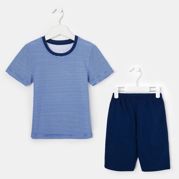 Пижама для мальчика "Серия", рост 110 см (56), цвет васильковый/синий УНЖ006001н