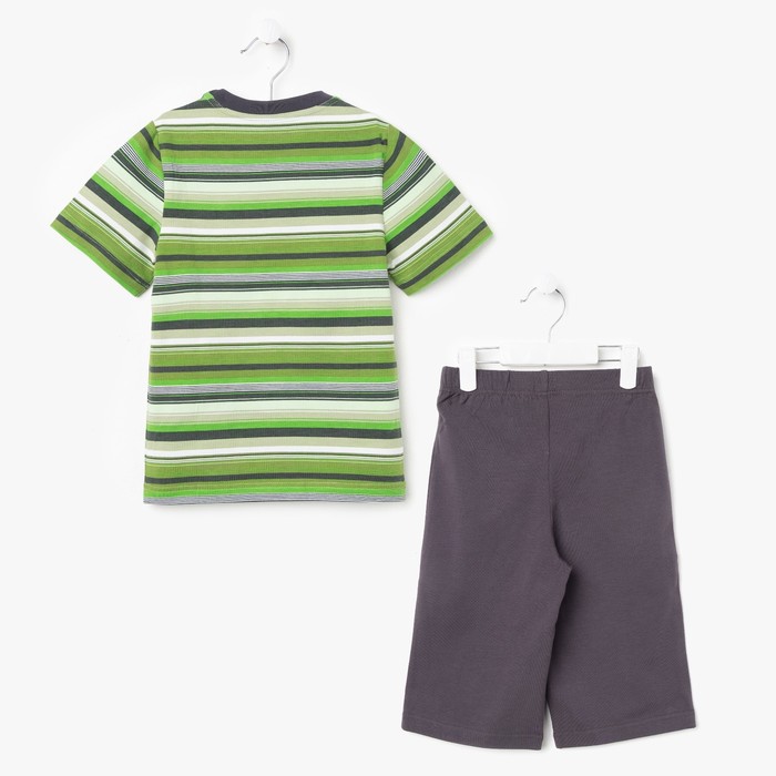 Пижама для мальчика "Серия", рост 116 см (60), цвет салатовый/зелёный/серый УНЖ013804н