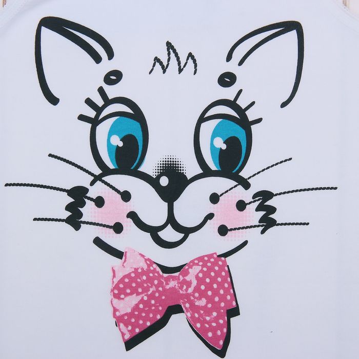 Майка для девочки "Зверушки", рост 92 см (50), цвет белый ДНМ973001_5_М