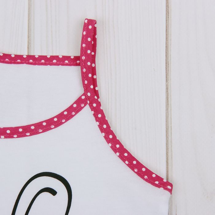 Майка для девочки "Зверушки", рост 86 см (48), цвет белый/розовый, принт зайчик ДНМ154001_1_М 1870