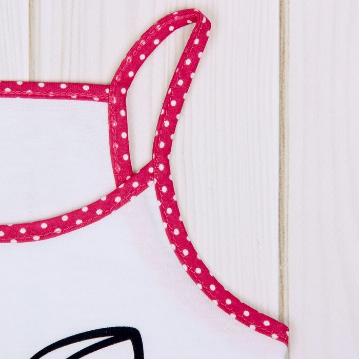 Майка для девочки "Зверушки", рост 92 см (50), цвет белый/розовый, принт кошка ДНМ154001_2_М 18708