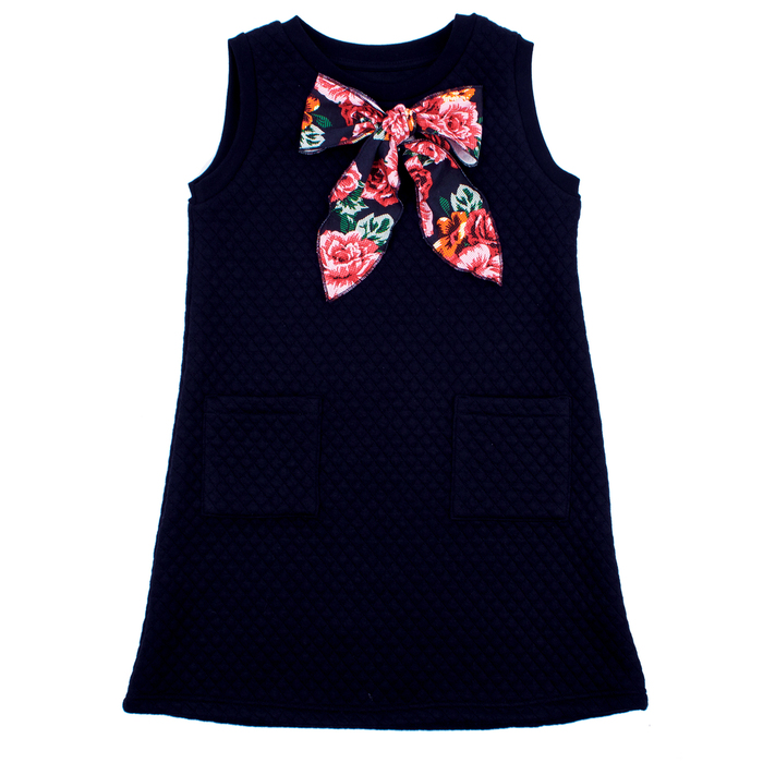 Сарафан для девочки "Ночной букет", рост 98 см (52), цвет тёмно-синий