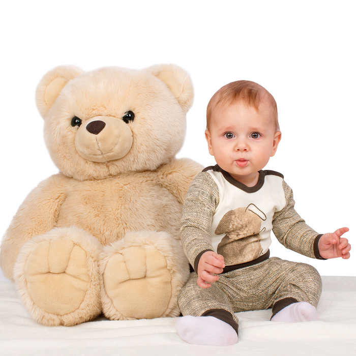 Штанишки детские "Помпоны", рост 74 см (48), цвет бежевый