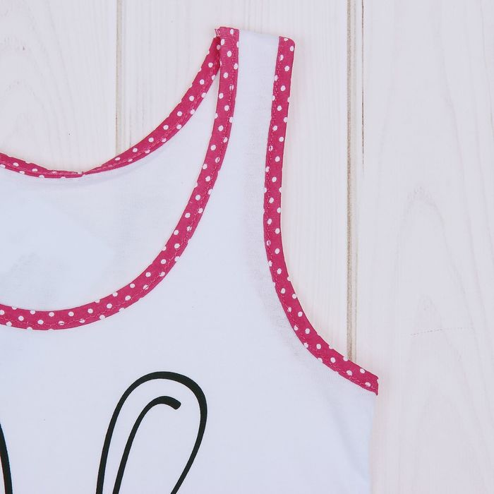 Гарнитур для девочки "Зверушки", рост 86 см (48), цвет белый/розовый, принт зайчик ДНГ681001н_2_М