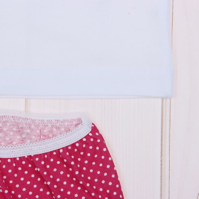 Гарнитур для девочки "Зверушки", рост 86 см (48), цвет белый/розовый, принт зайчик ДНГ681001н_2_М