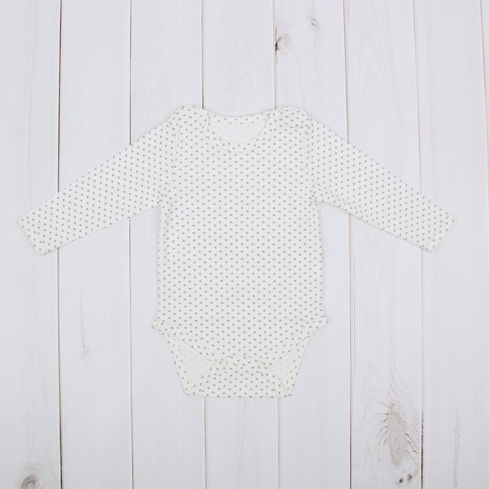 Полукомбинезон для девочки "Полоски и сердечки", рост 74 см (48), цвет серый/сливки  ЮЗД751067н_1_М