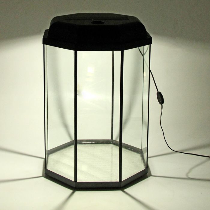 Аквариум с крышкой восьмигранный, 130л, черный