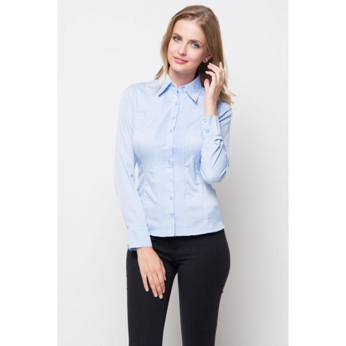 Блузка женская с длинным рукавом, размер 48, цвет голубой (арт. 1005-1239)
