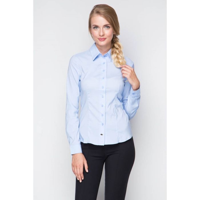Блузка женская с длинным рукавом, размер 48, цвет голубой (арт. 1005-1628)
