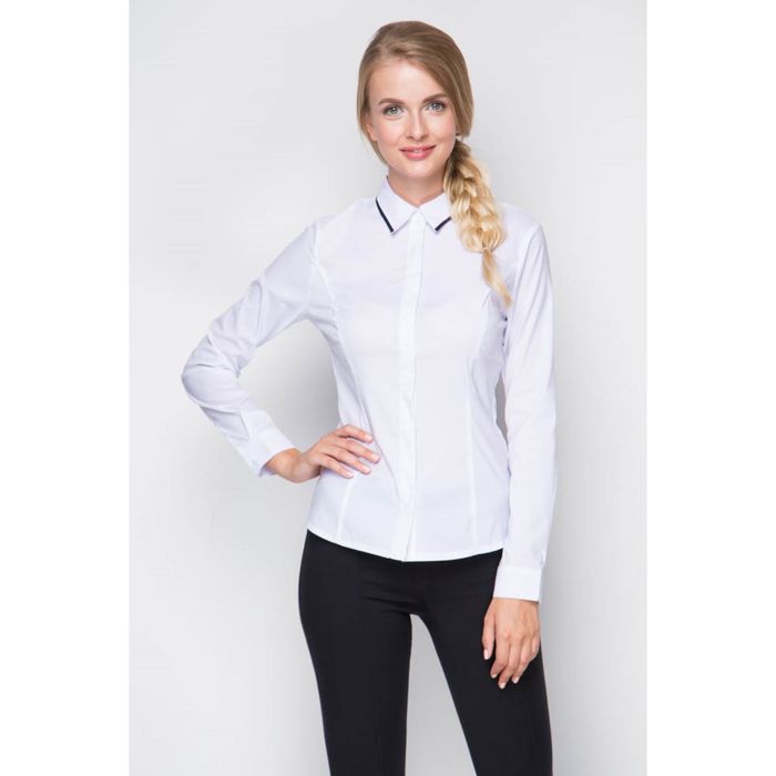 Блузка женская с длинным рукавом, размер 48, цвет белый (арт. 1005-1688)