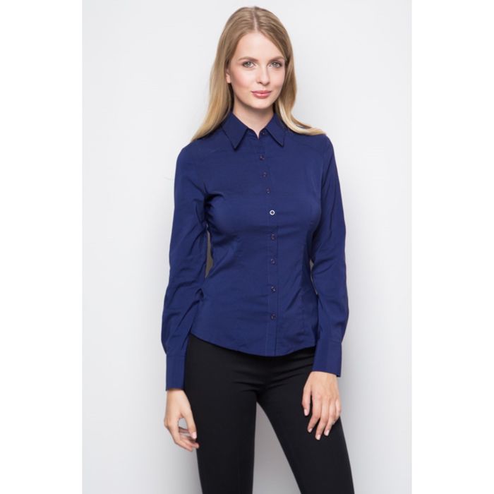 Блузка женская с длинным рукавом, размер 40, цвет тёмно-синий (арт. 1005-8195)