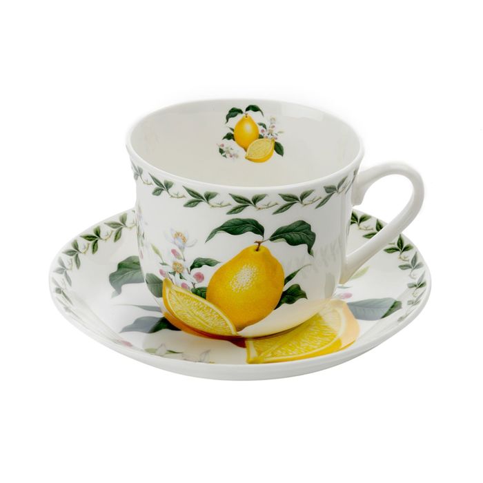 Чашка с блюдцем "Лимон"