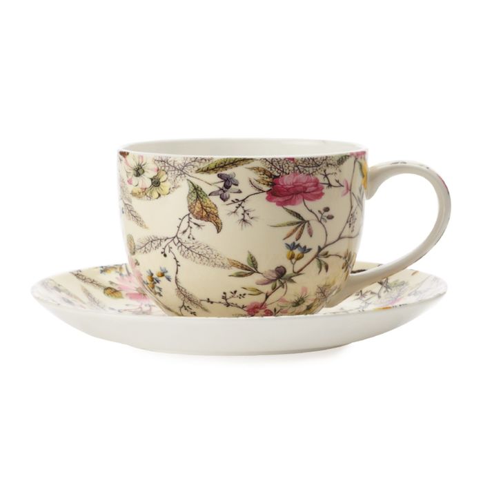 Чашка с блюдцем "+B2217Летние цветы в подарочной упаковке