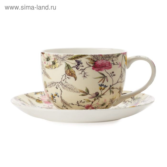 Чашка с блюдцем Летние цветы 250 мл 1138₽