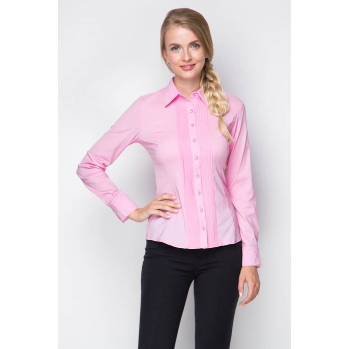 Блузка женская с длинным рукавом, размер 42, цвет розовый (арт. 1005-1239)
