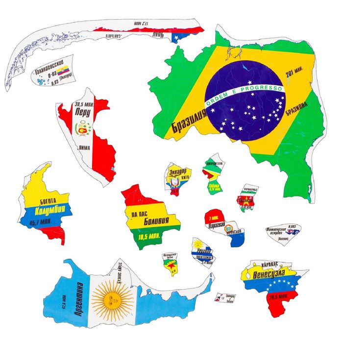 Магнитный пазл «Южная Америка»