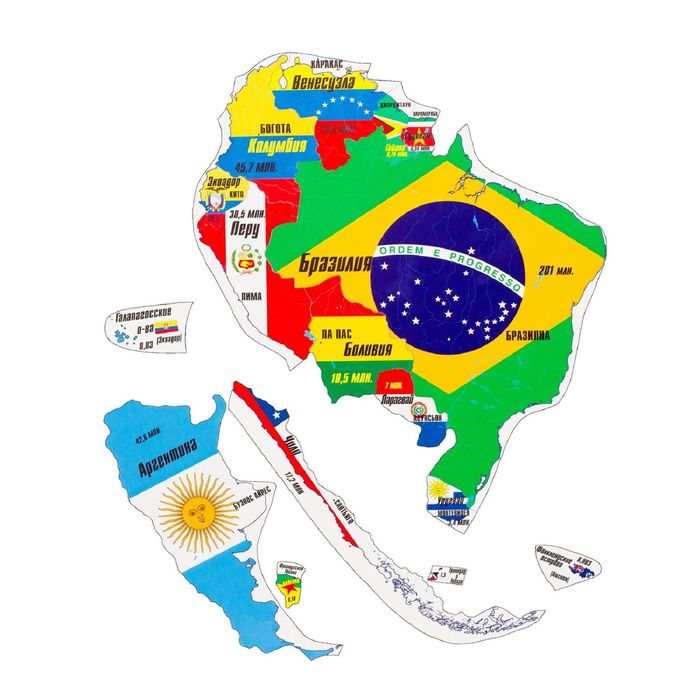Магнитный пазл «Южная Америка»