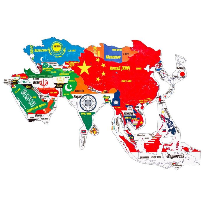 Магнитный пазл «Азия»