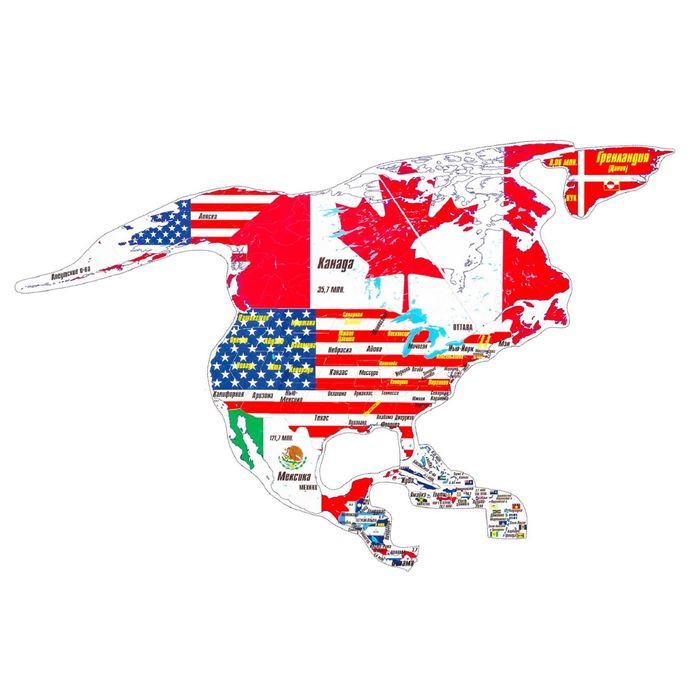 Магнитный пазл «Северная и Южная Америки»