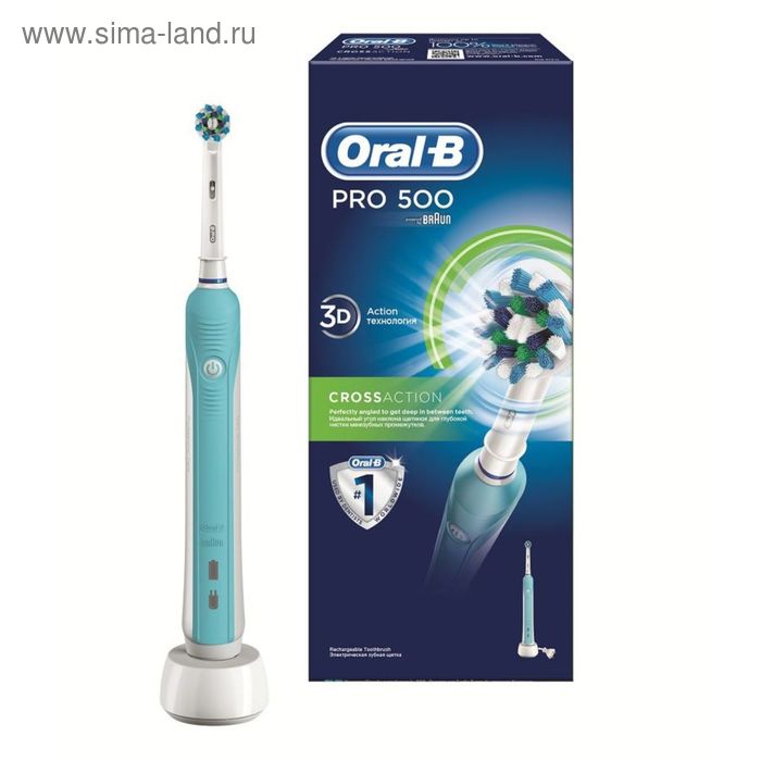 Электрическая зубная щетка Oral-B Pro 500D16513U вращательная 8800 обмин коробка 344300₽